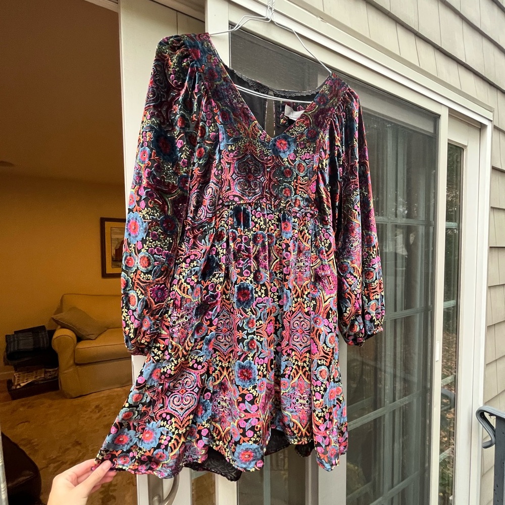 Mona Burnout Velvet Mini Dress - Picture 9 of 16